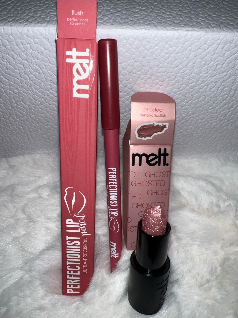 Melt Cosmetics Ghosted Metallic Lipstick + Lipliner in Flush